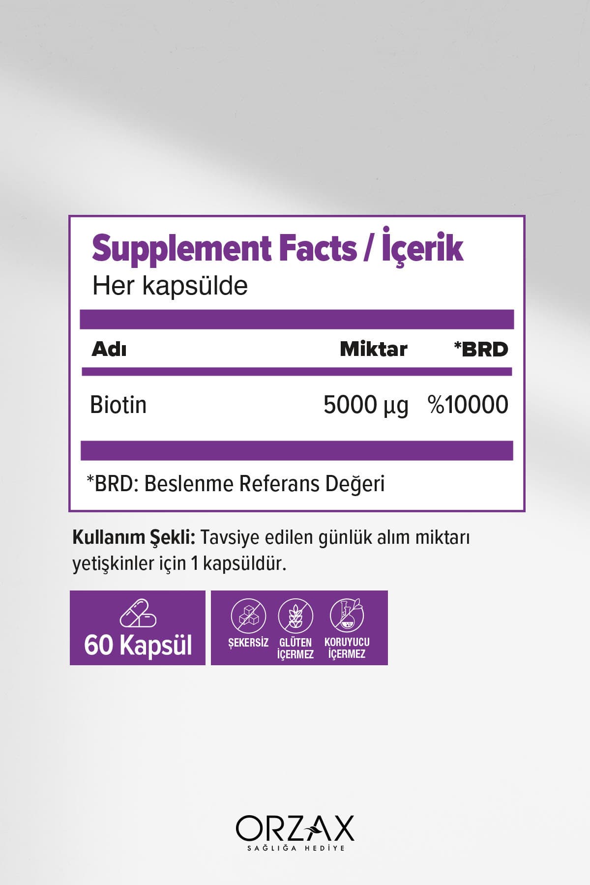 Biotin 5000 Mcg 60 Kapsül