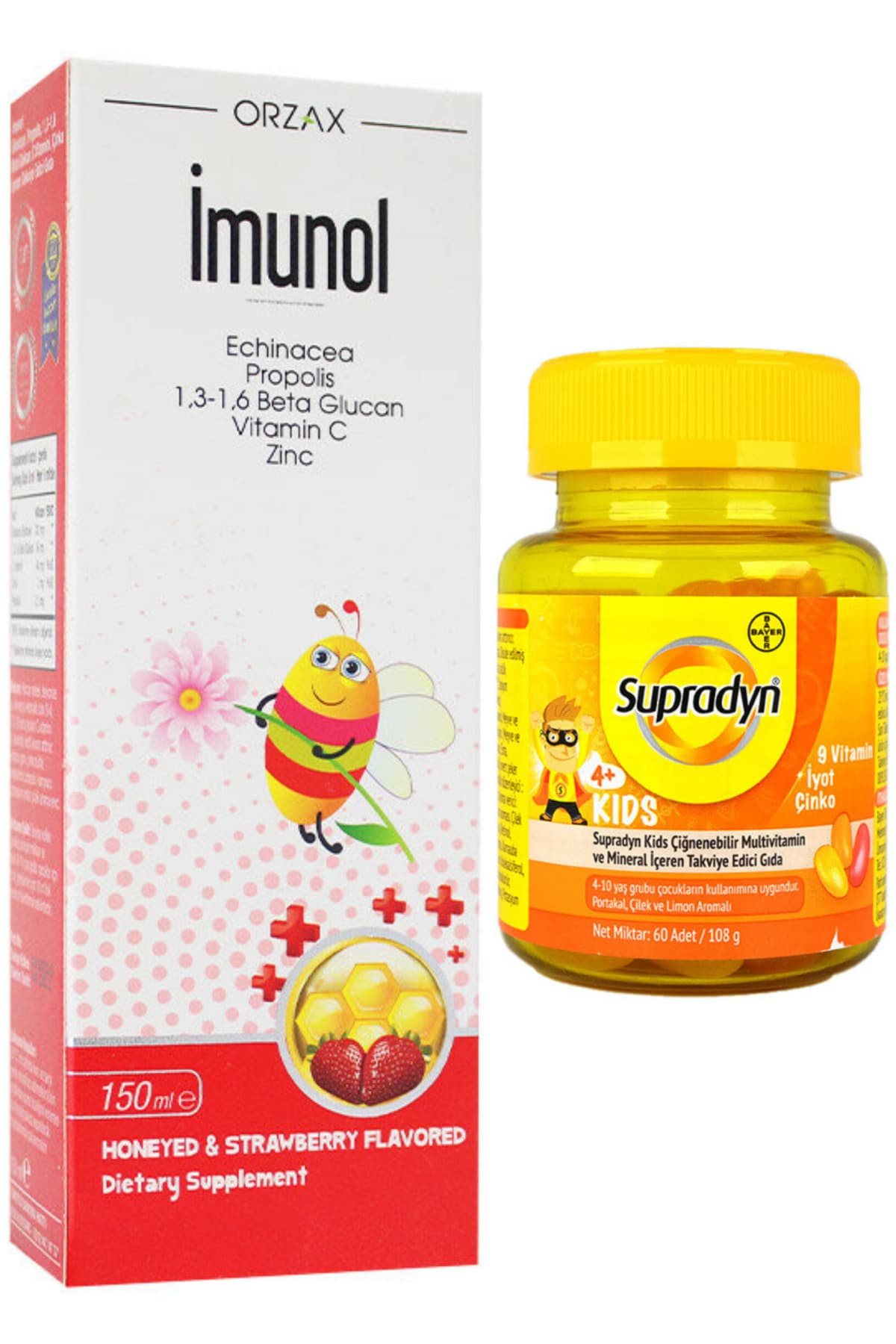 Imunol Şurup 150ml + Supradyn Kids 60 Çiğnenebilir Tablet