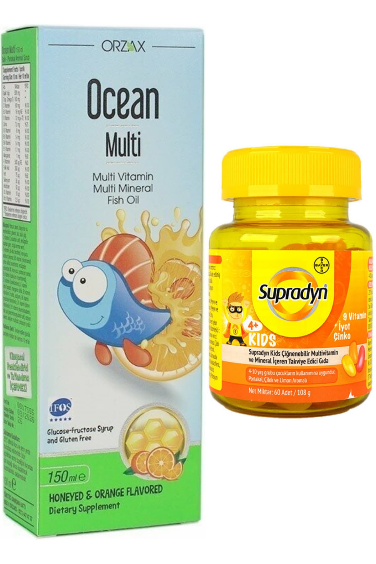 Multi Şurup Ballı Portakallı 150ml + Supradyn Kids 60 Çiğnenebilir Tablet