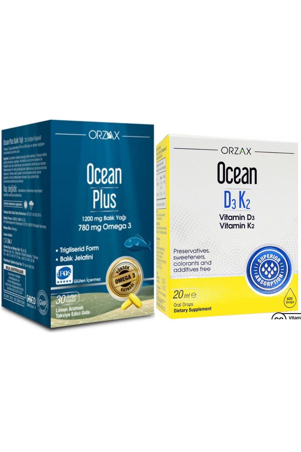 Plus Omega3 1200mg 30 Kapsül + Vitamin D3k2 Damla 20ml