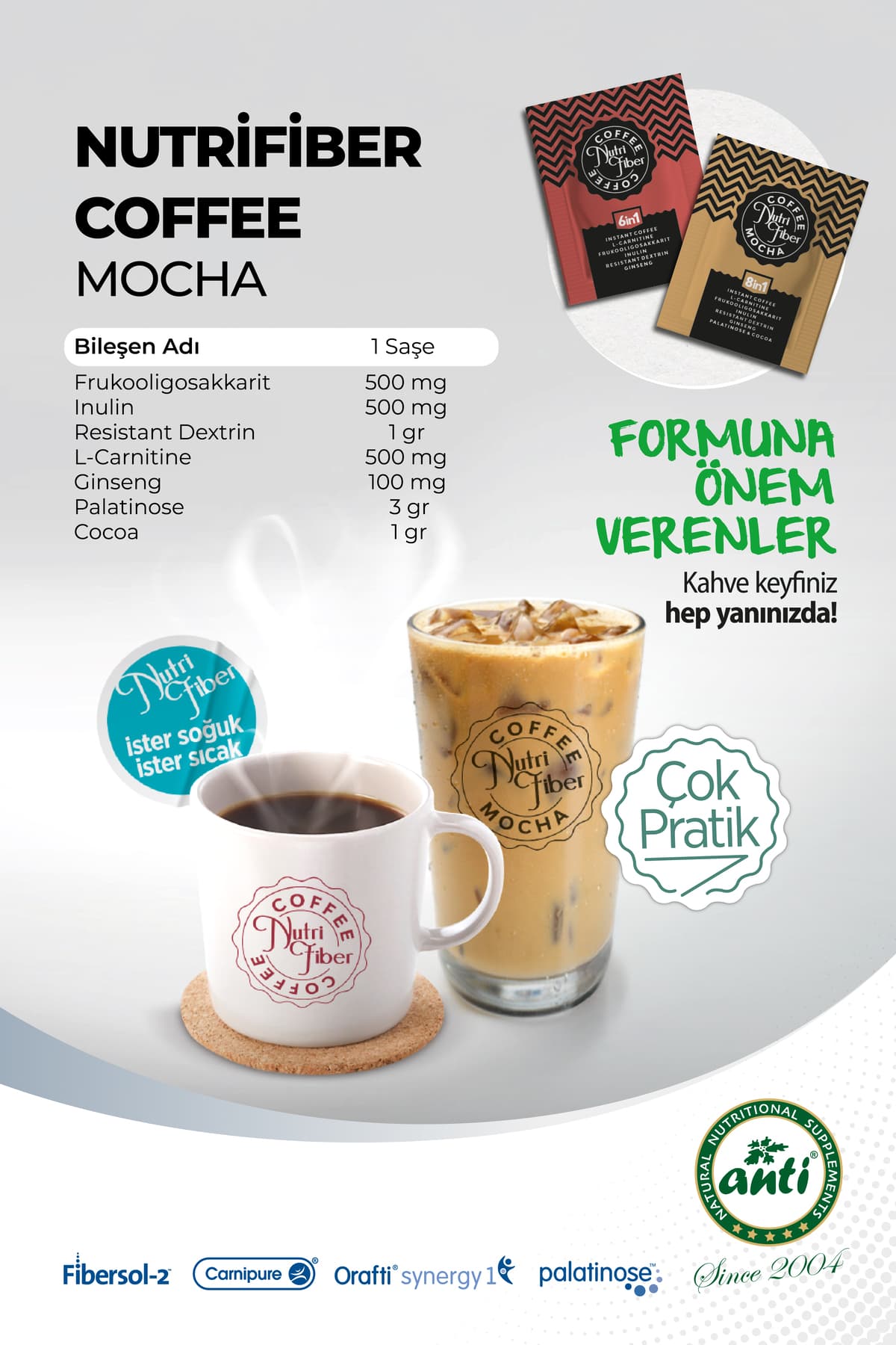 Mocha Detox Kahvesi, Hindiba Kahvesi Inülin,l-karnitin, Prebiyotik, Diyet