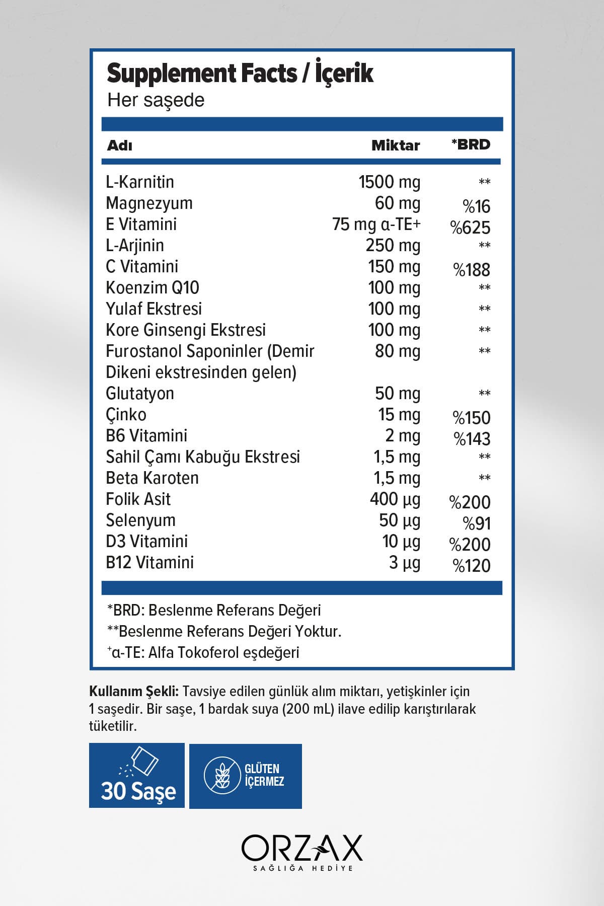 Orzax Proceive M 30 Saşe