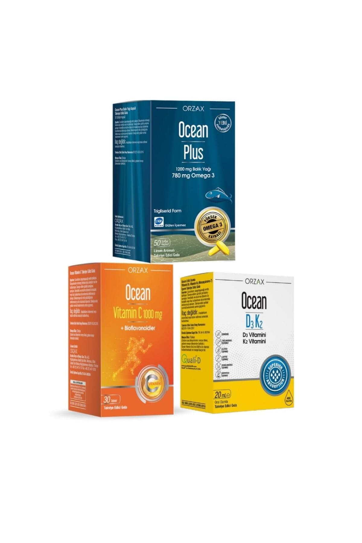 Plus 1200mg Balık Yağı + 1000mg C Vitamini + D3k2 Vitamini Damla Avantaj Paketi