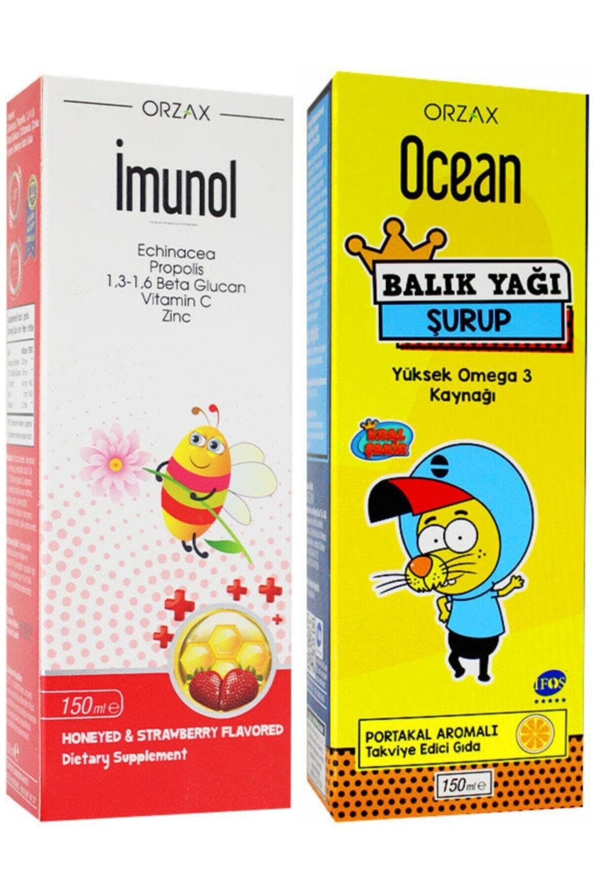 Imunol Şurup 150ml Ocean Balık Yağı Şurup Portakal Aromalı 150ml