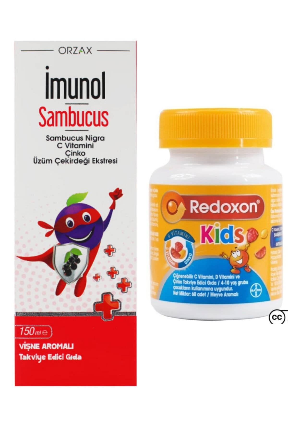 Imunol Sambucus Şurup 150 Ml Ve Redoxon Kids 60 Çiğnenebilir Tablet