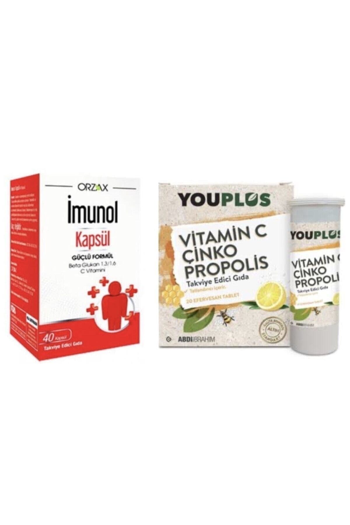 Imunol 40 Kapsül & Vitamin C Çinko Propolis 20 Efervesan Tablet