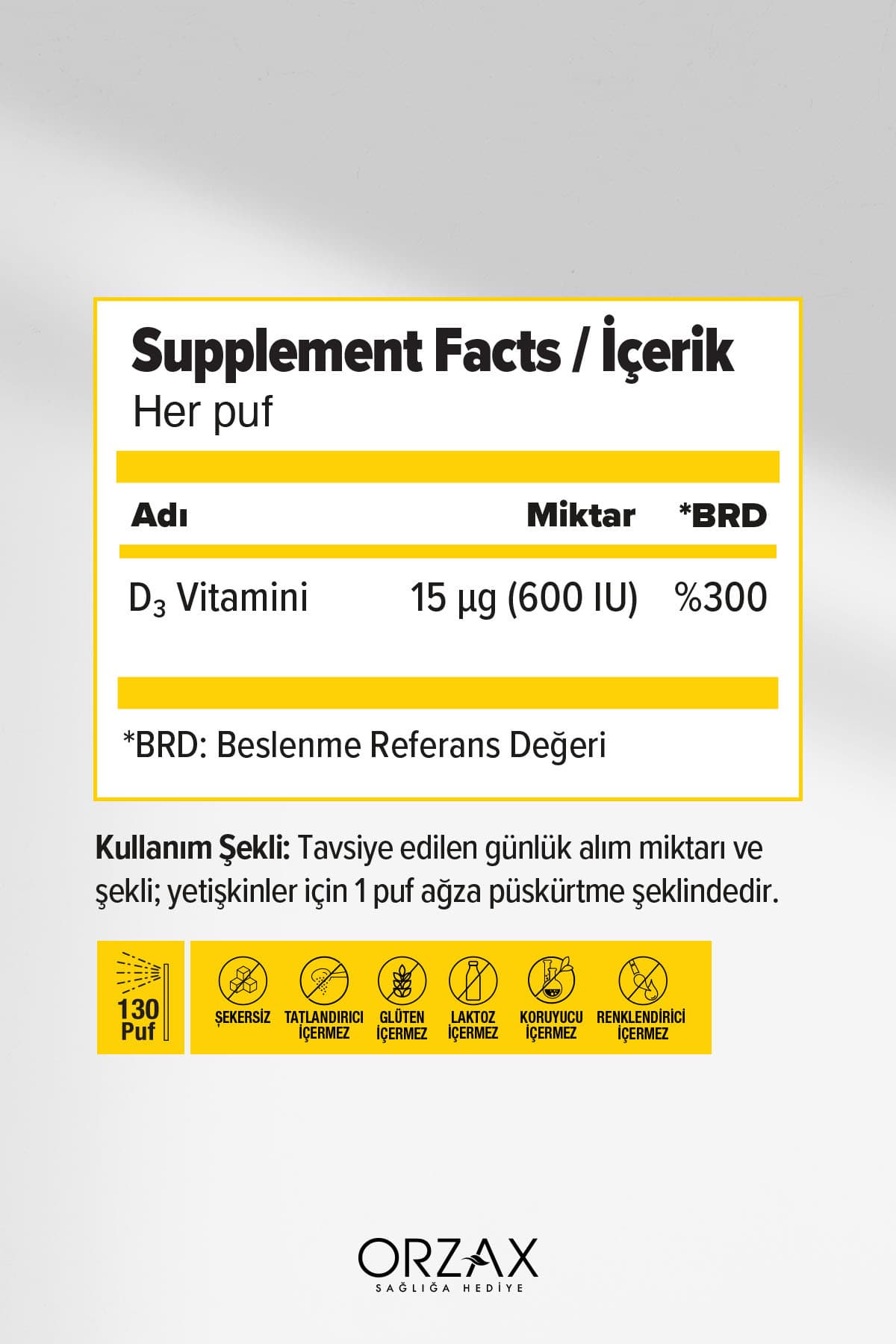 Vitamin D3 Sprey 600 Iu - 20ml