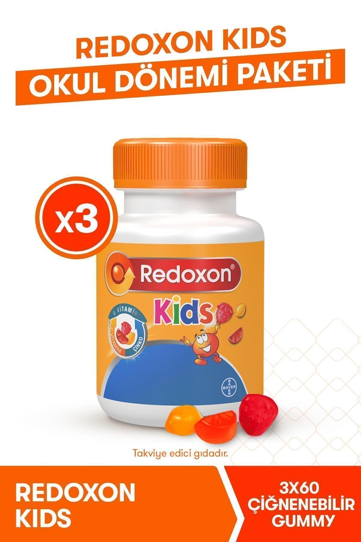 Kids C Vitamini D Vitamini Ve Çinko Içeren Çiğnenebilir Tablet 60 Adet 3'lü Paket