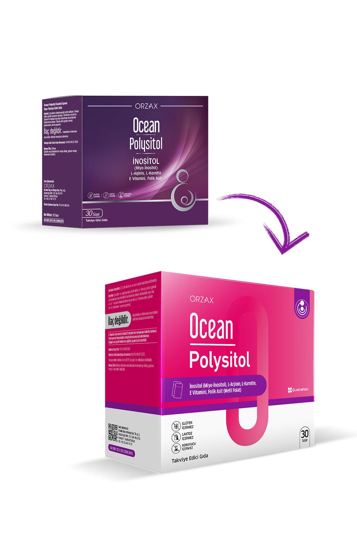 Polysitol - İnositol, Folik Asit (Metil Folat), E Vitamini, L-Karnitin, L-Arjinin 30 Saşe