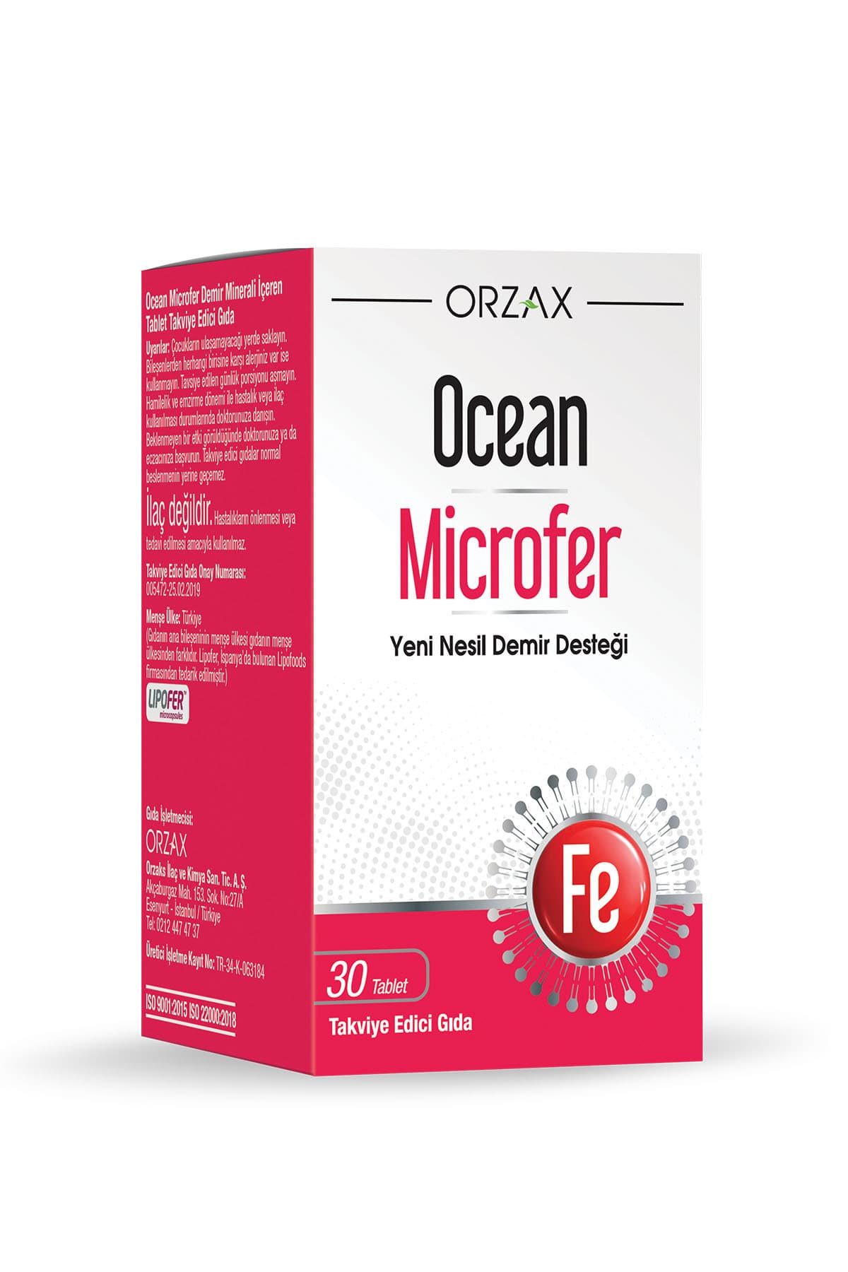 Microfer Demir Takviye Edici Gıda (Lipofer: Patentli Mikroenkapsüle Demir Kaynağı) 30 Tablet