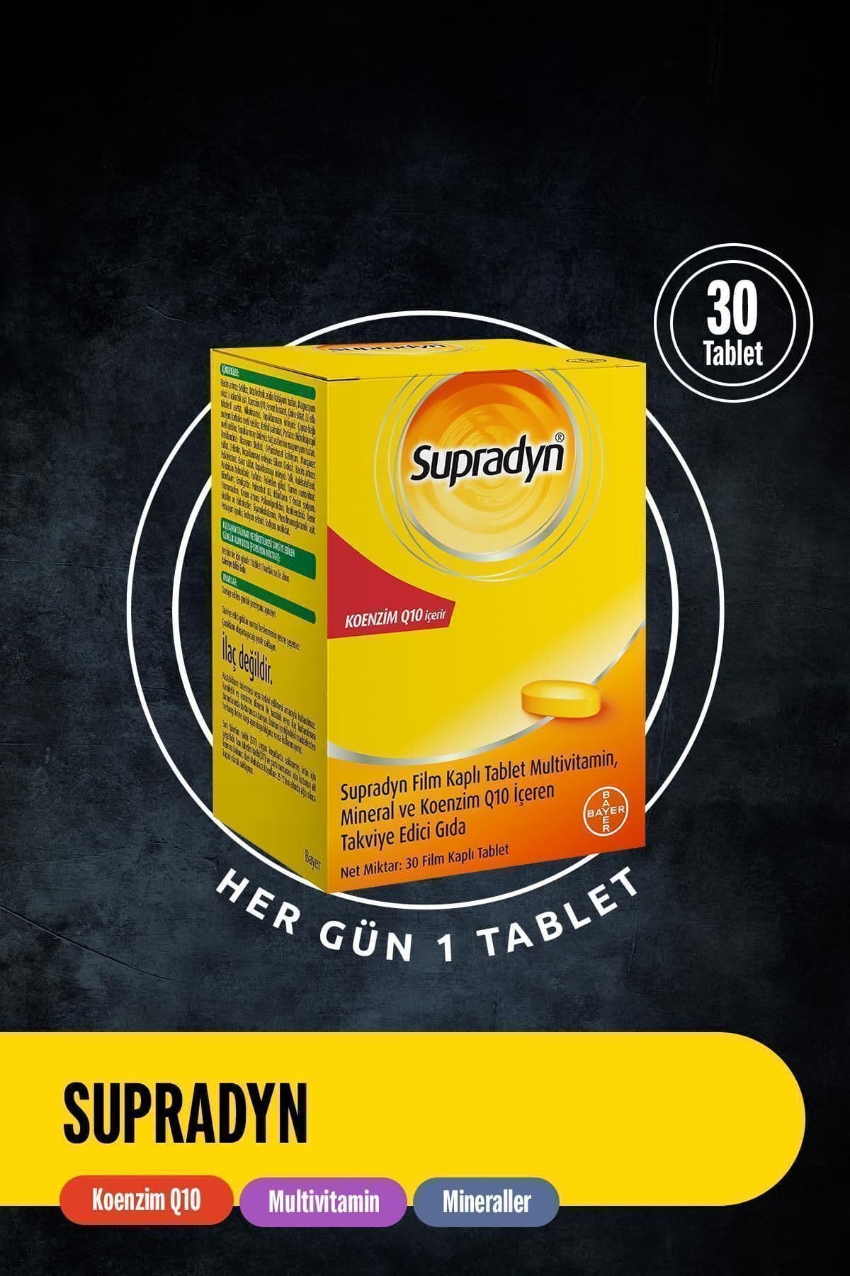 30 Film Kaplı Tablet | Koenzim Q10, Multivitamin Ve Mineral Içeren Takviye Edici Gıda