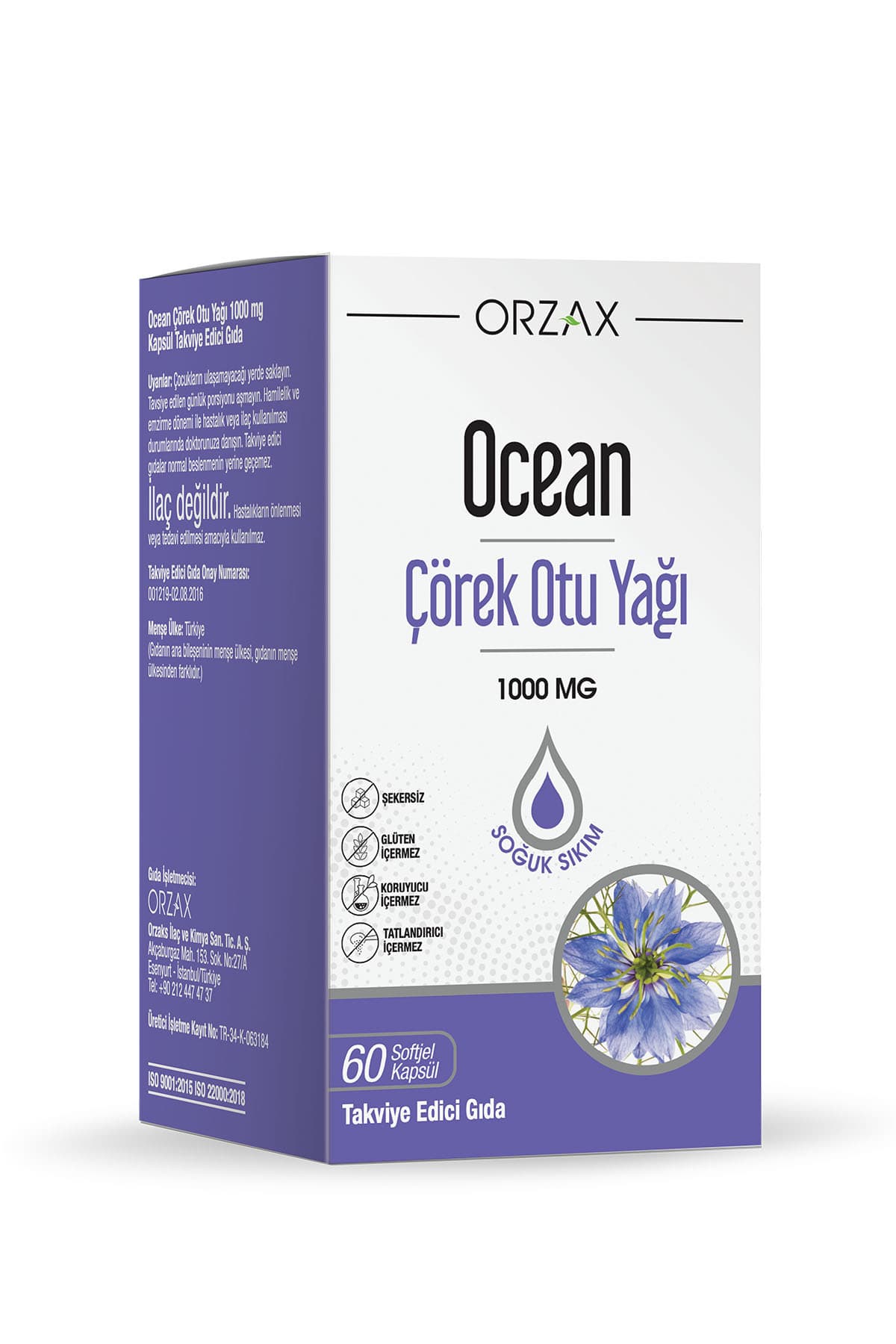 Orzax Çörek Otu Yağı 1000mg 60 Kapsül