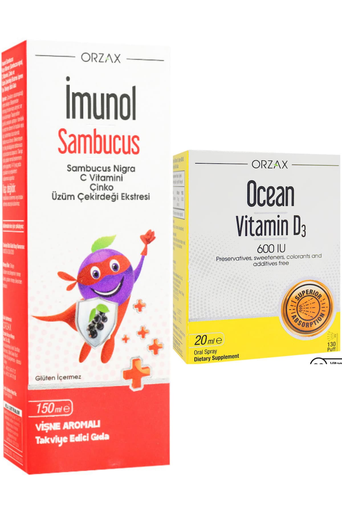 Imunol Sambucus Şurup 150 ml + Ocean Vitamin D3 600IU Sprey 20ml