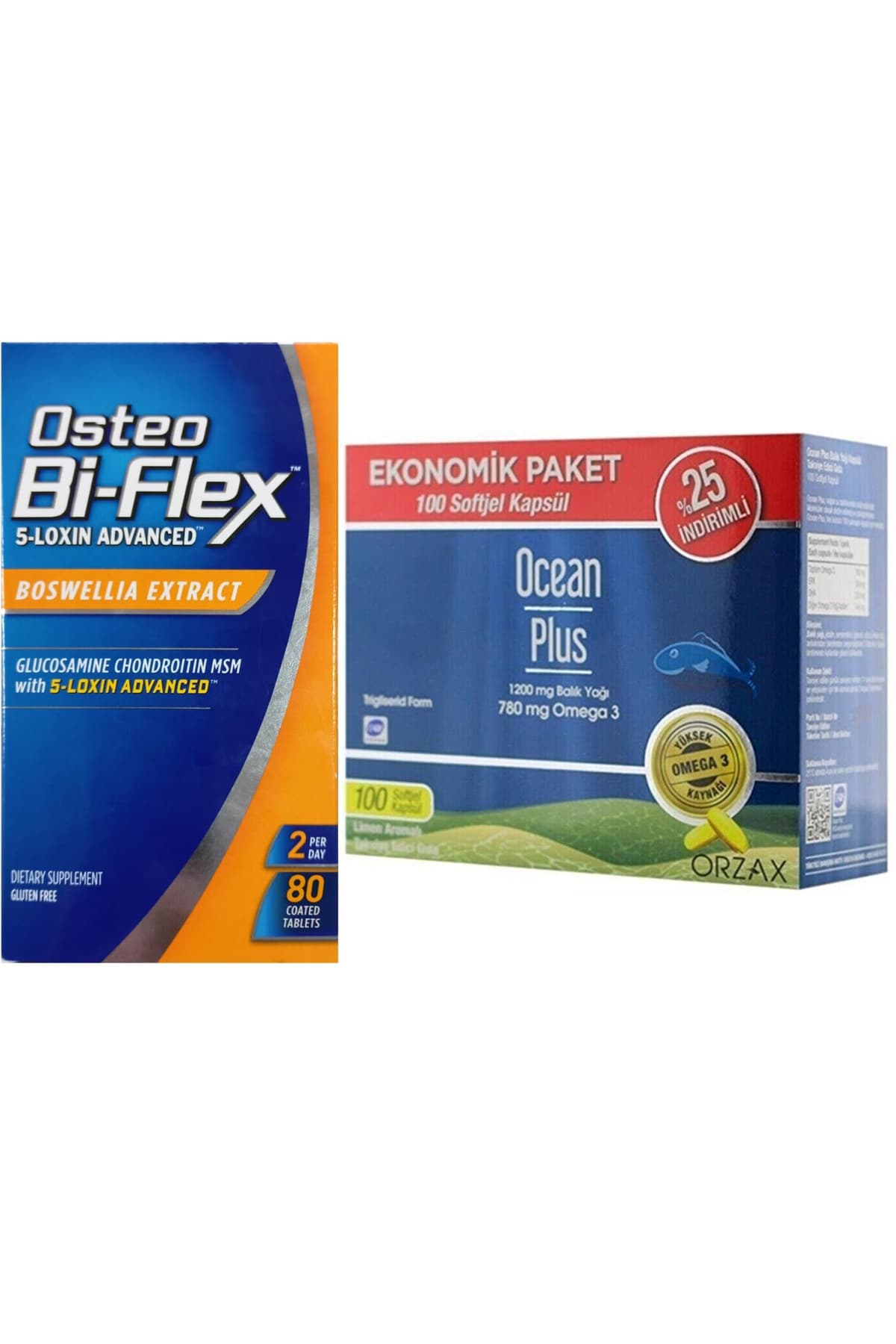 5-Loxin Advanced Boswella Extract 80 Tablet + Ocean Plus Omega 3 1200 Mg 100 Kapsül