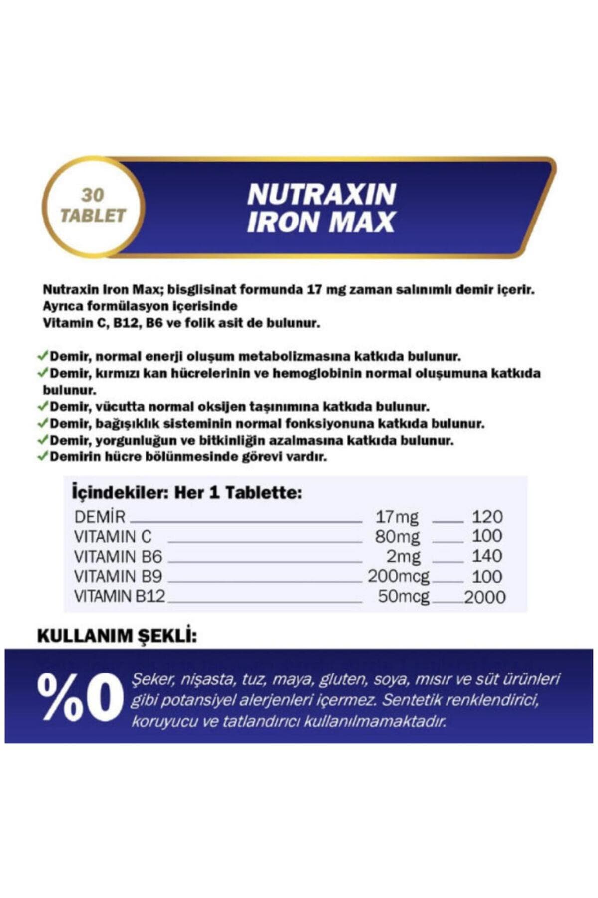 Magnezyum Complex 60 Tablet 125 Mg & Iron Max 17 Mg